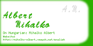 albert mihalko business card